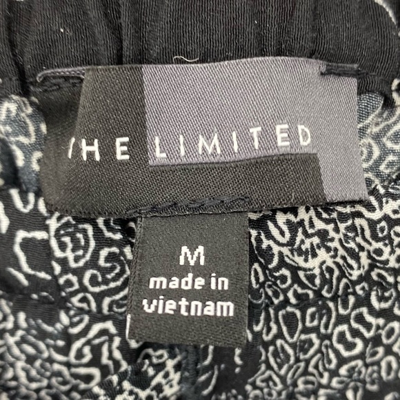 The Limited leopard cat black & white print wide leg pant, M - Picture 9 of 15